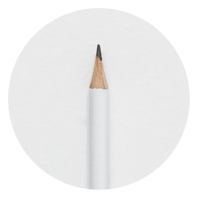 grey clean background with a white pencil in the middle pointing upwards for the news